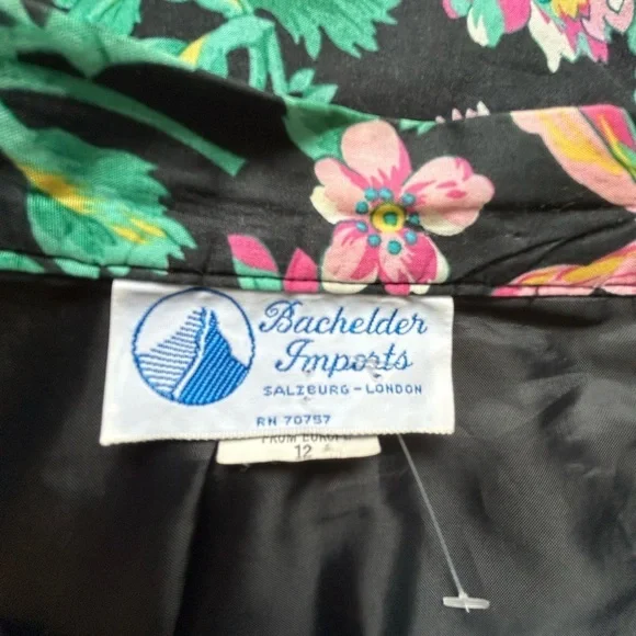 Bachelder IMPORTS VTG 100% cotton floral sweater SZ 12( run small ) USA made